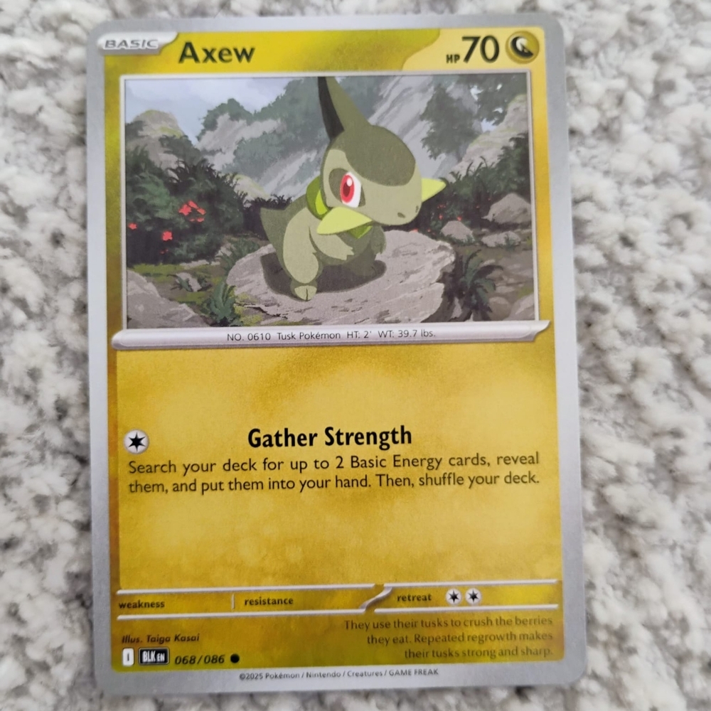 POKEMON TCG Card Axew Black Bolt 068/086 PZ